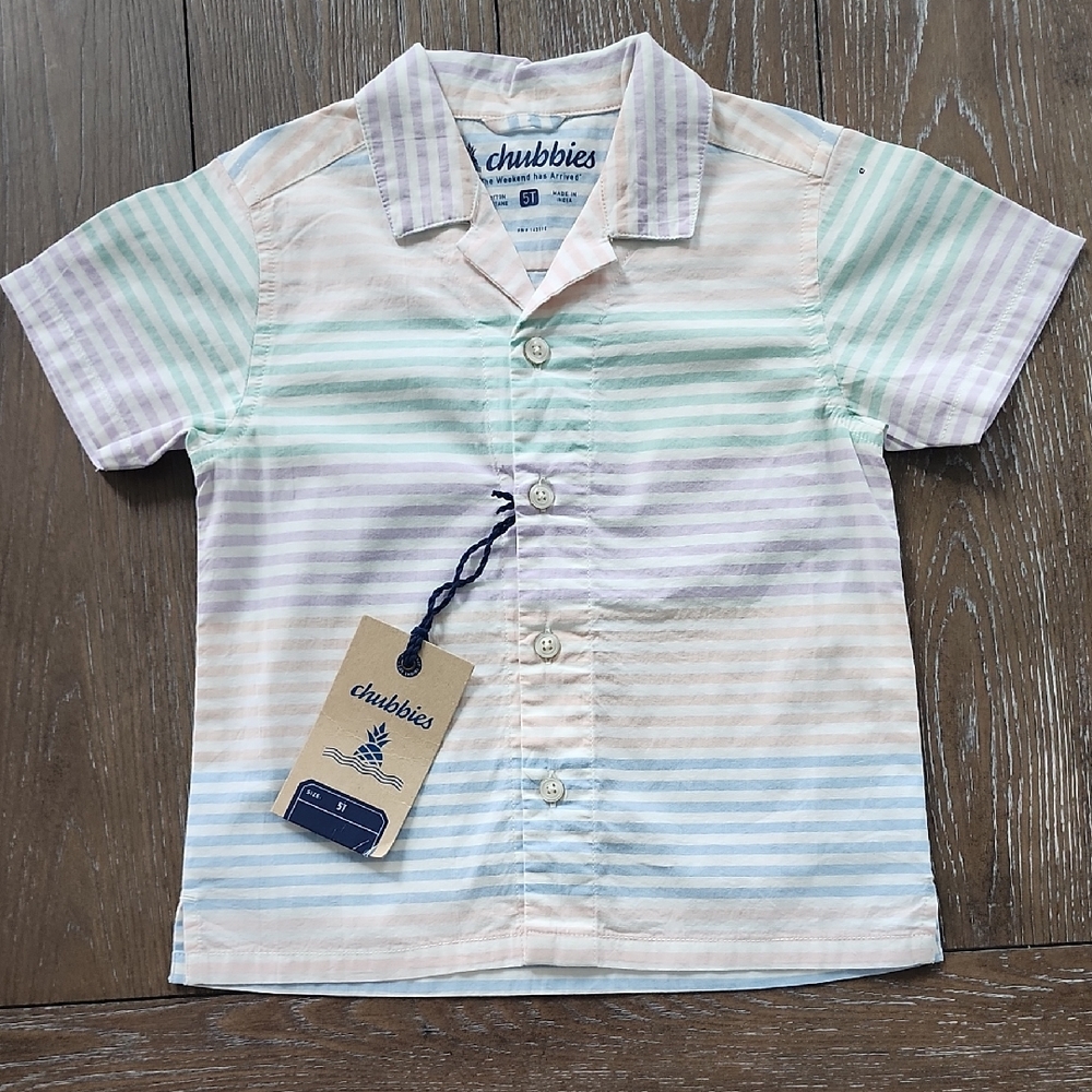 Chubbies Lil Rainbow Row Sunday Shirt 5T